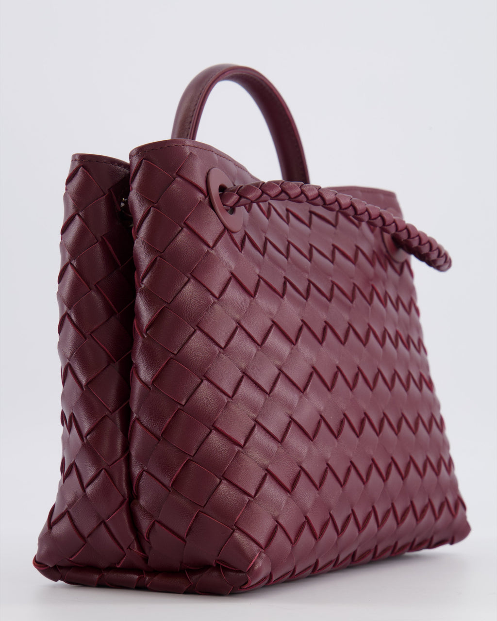 Bottega Veneta Small Andiamo Bag in Barolo Intrecciato Leather with Gold Hardware RRP £3,460