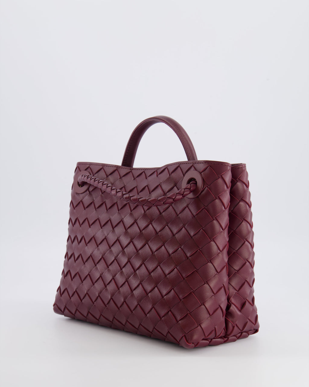 Bottega Veneta Small Andiamo Bag in Barolo Intrecciato Leather with Gold Hardware RRP £3,460