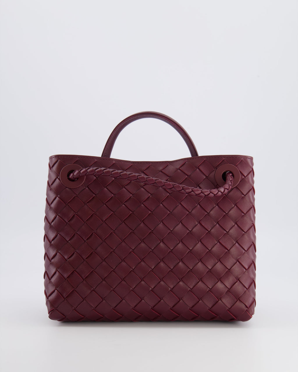 Bottega Veneta Small Andiamo Bag in Barolo Intrecciato Leather with Gold Hardware RRP £3,460