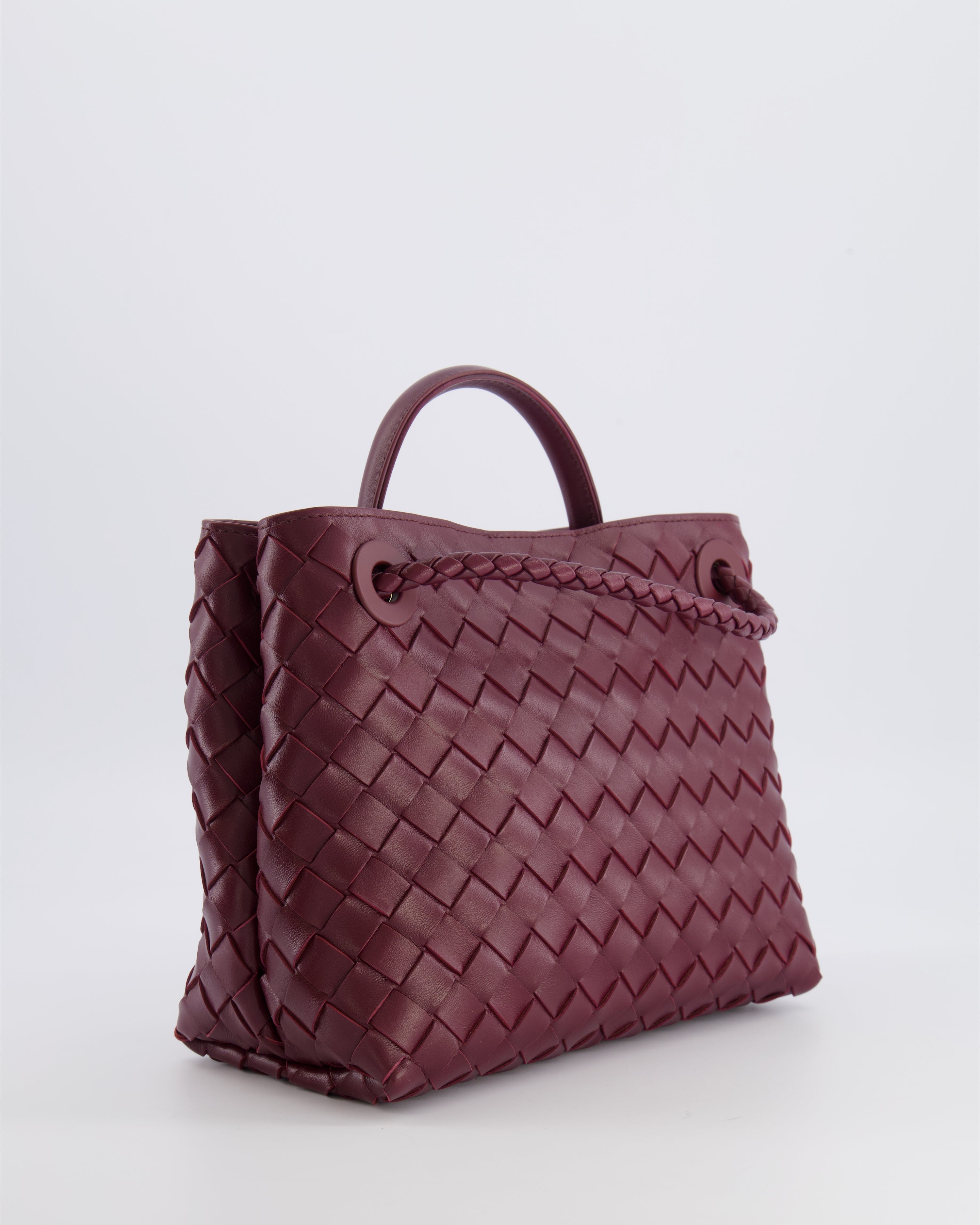Bottega Veneta Small Andiamo Bag in Barolo Intrecciato Leather with Gold Hardware RRP £3,460