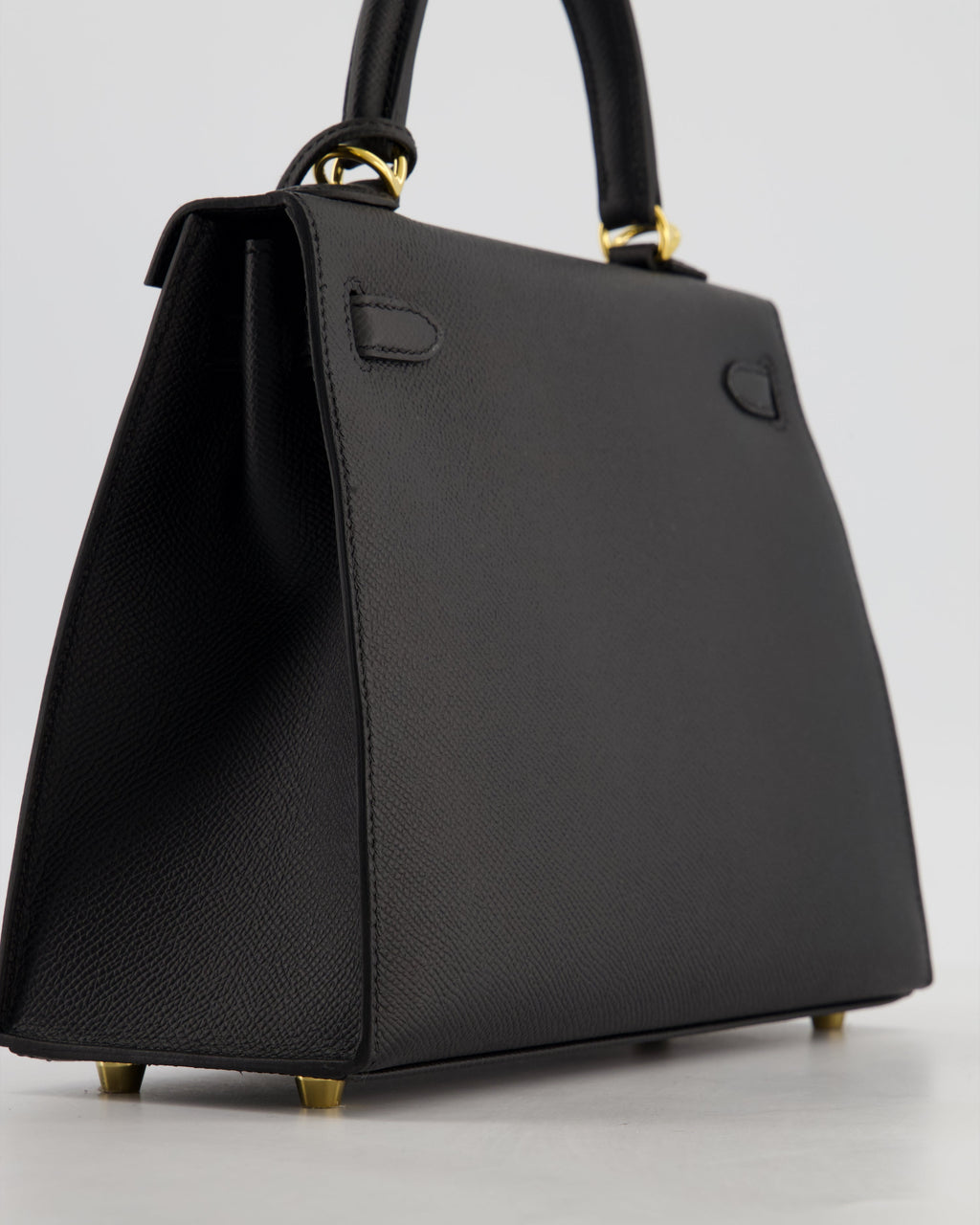 *HOT* Hermès Kelly 25 Sellier Bag in Noir Epsom Leather with Gold Hardware