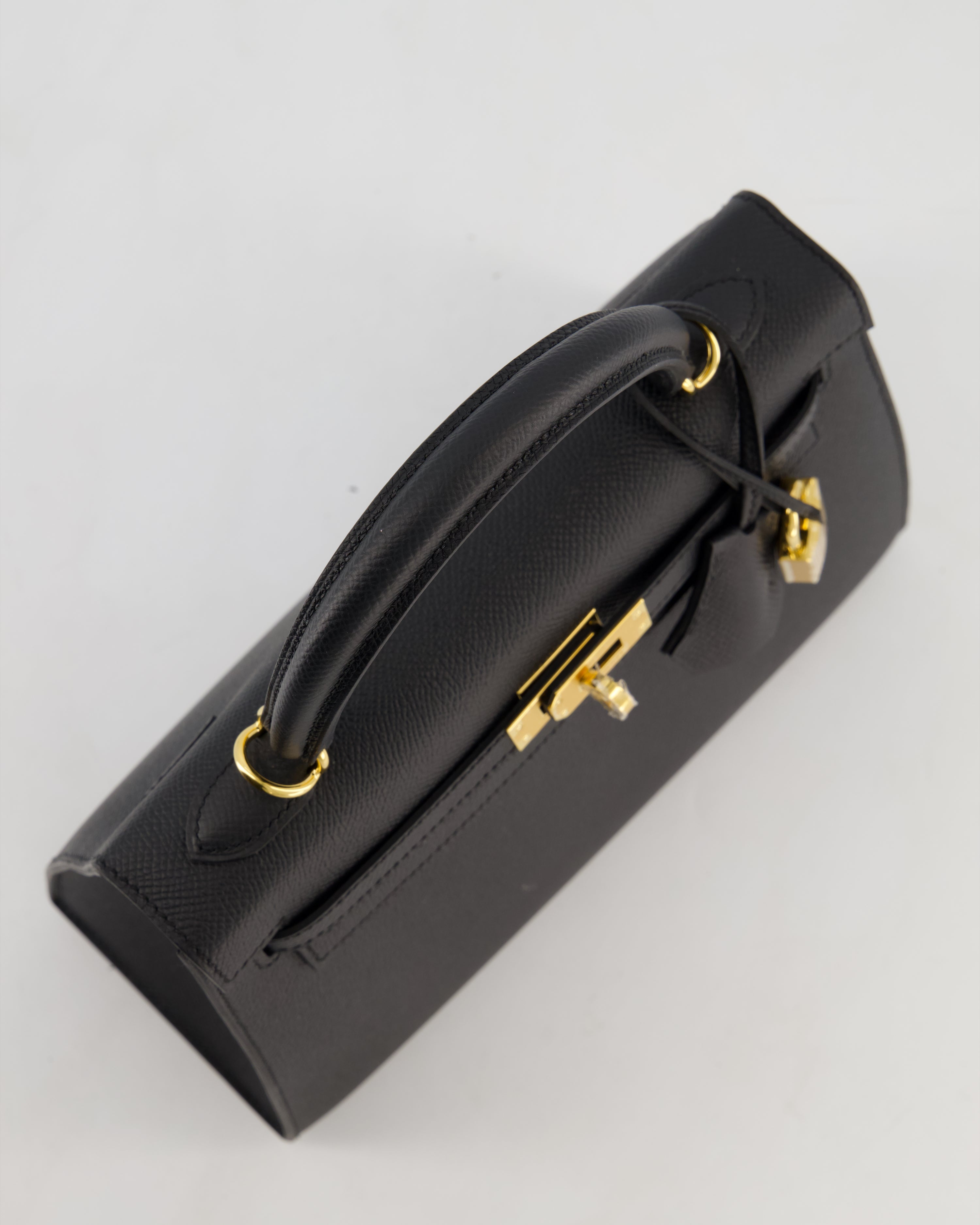 *HOT* Hermès Kelly 25 Sellier Bag in Noir Epsom Leather with Gold Hardware