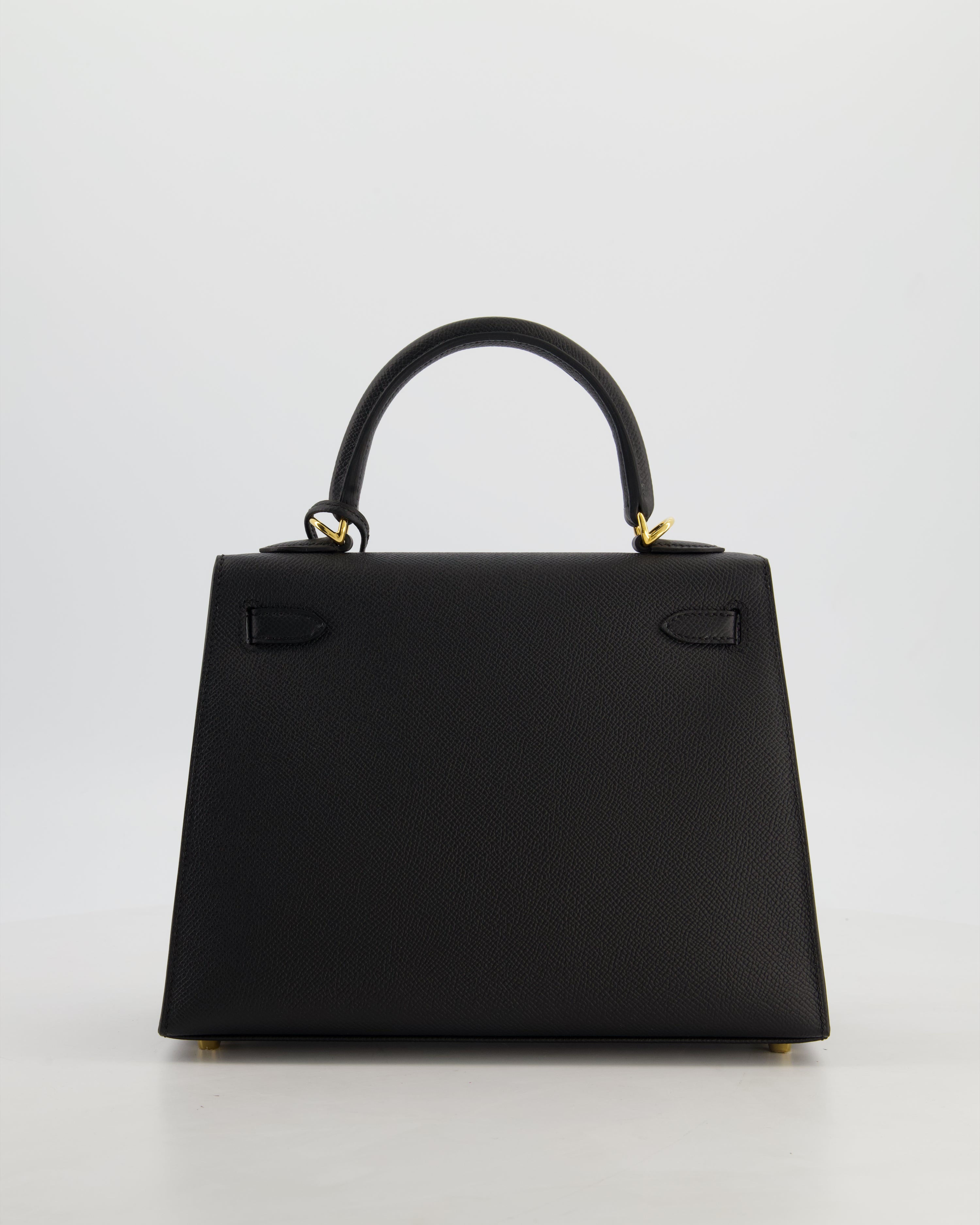 *HOT* Hermès Kelly 25 Sellier Bag in Noir Epsom Leather with Gold Hardware