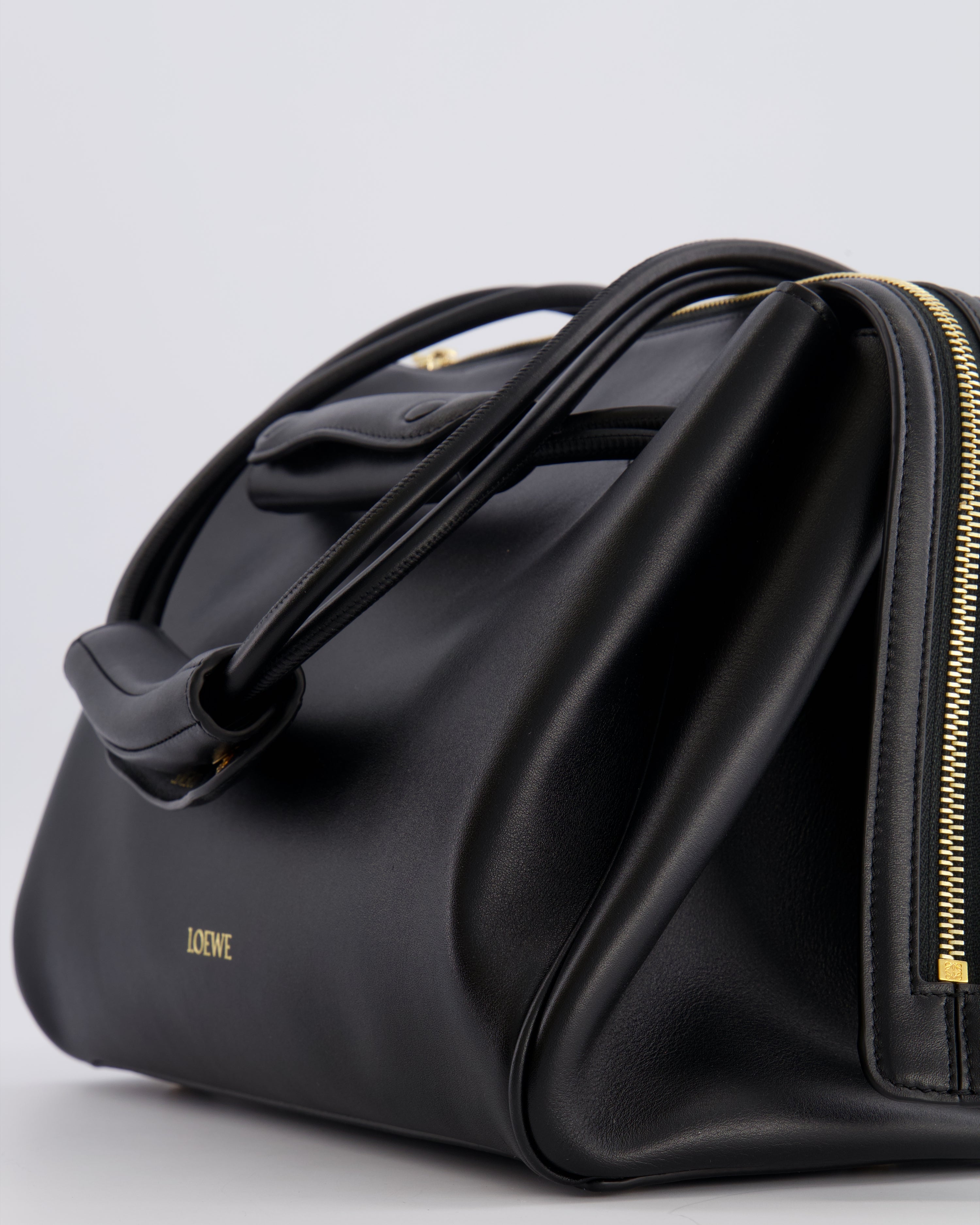 Loewe Black Supple Calfskin Medium Madrid Bag with Gold Hardware RRP £4,200