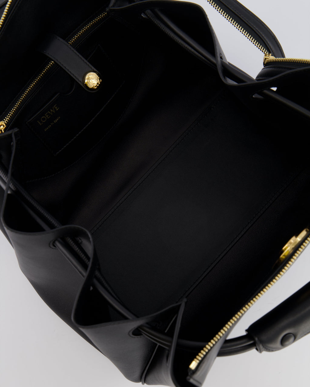Loewe Black Supple Calfskin Medium Madrid Bag with Gold Hardware RRP £4,200