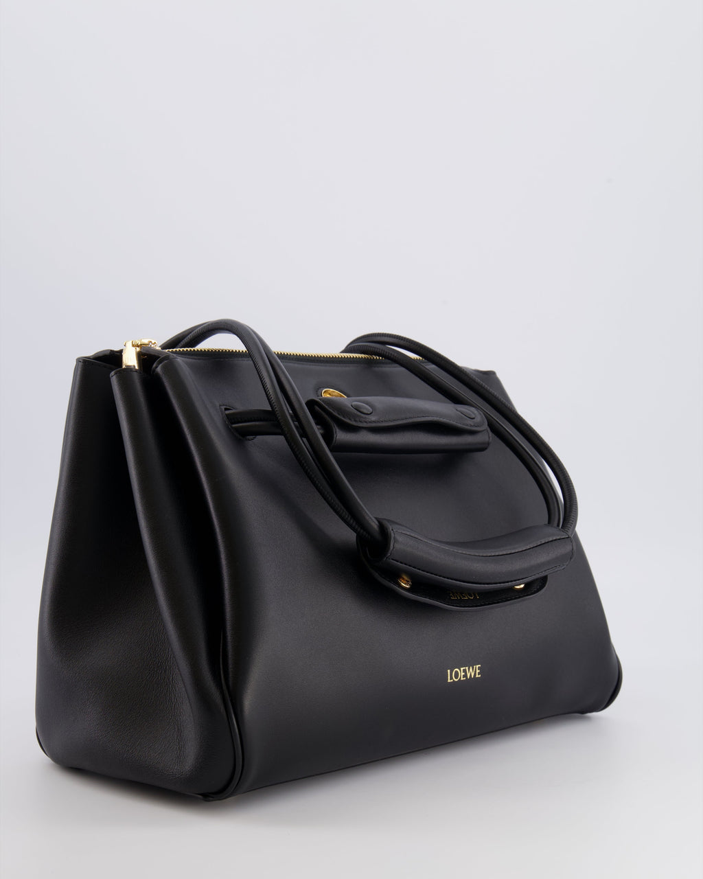 Loewe Black Supple Calfskin Medium Madrid Bag with Gold Hardware RRP £4,200