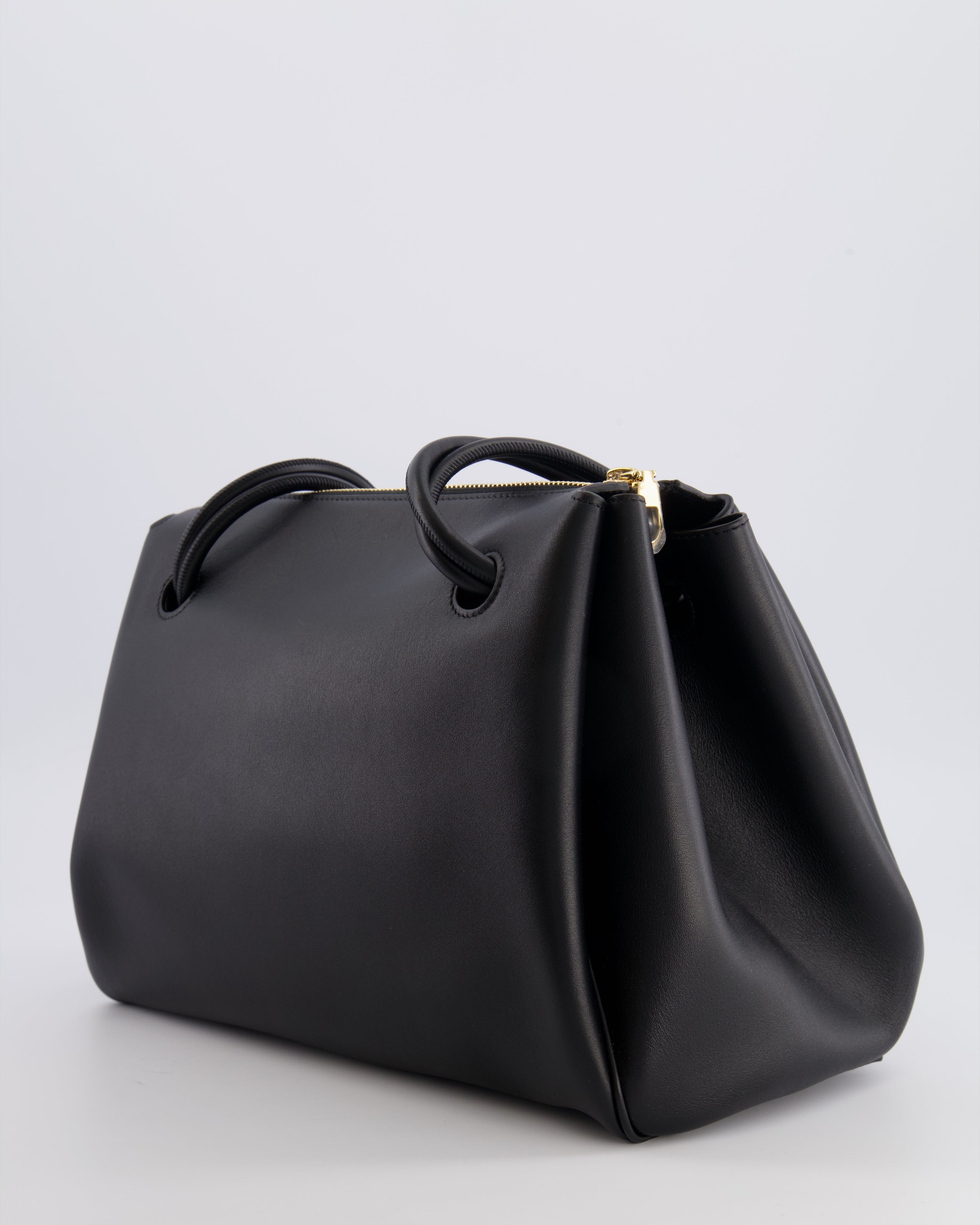 Loewe Black Supple Calfskin Medium Madrid Bag with Gold Hardware RRP £4,200