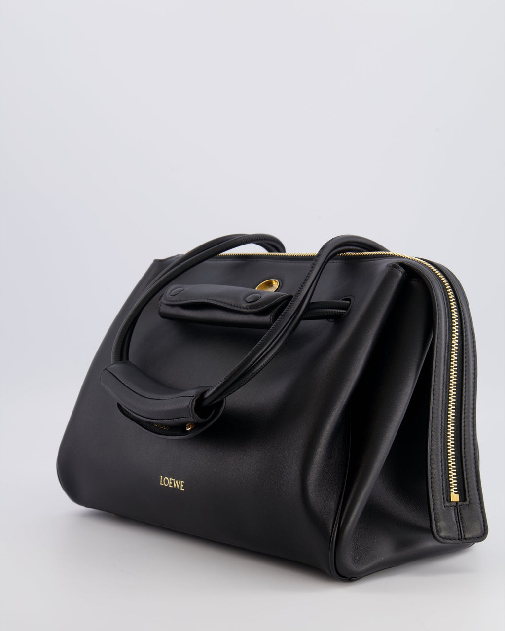 Loewe Black Supple Calfskin Medium Madrid Bag with Gold Hardware RRP £4,200