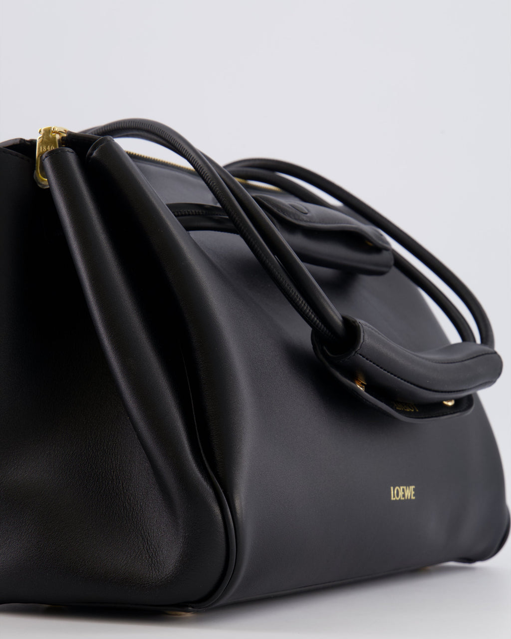 Loewe Black Supple Calfskin Medium Madrid Bag with Gold Hardware RRP £4,200