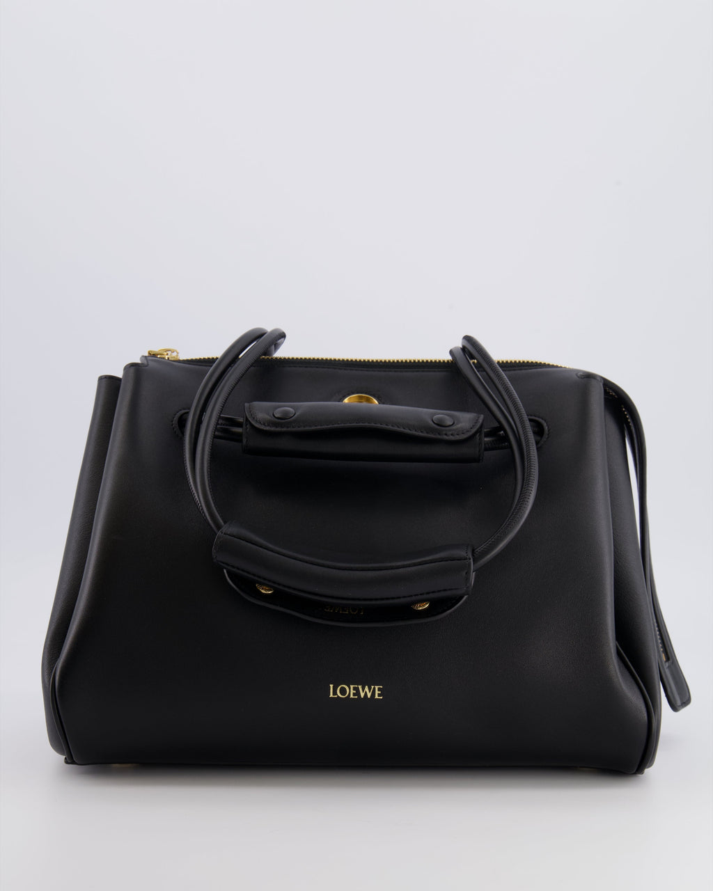 Loewe Black Supple Calfskin Medium Madrid Bag with Gold Hardware RRP £4,200