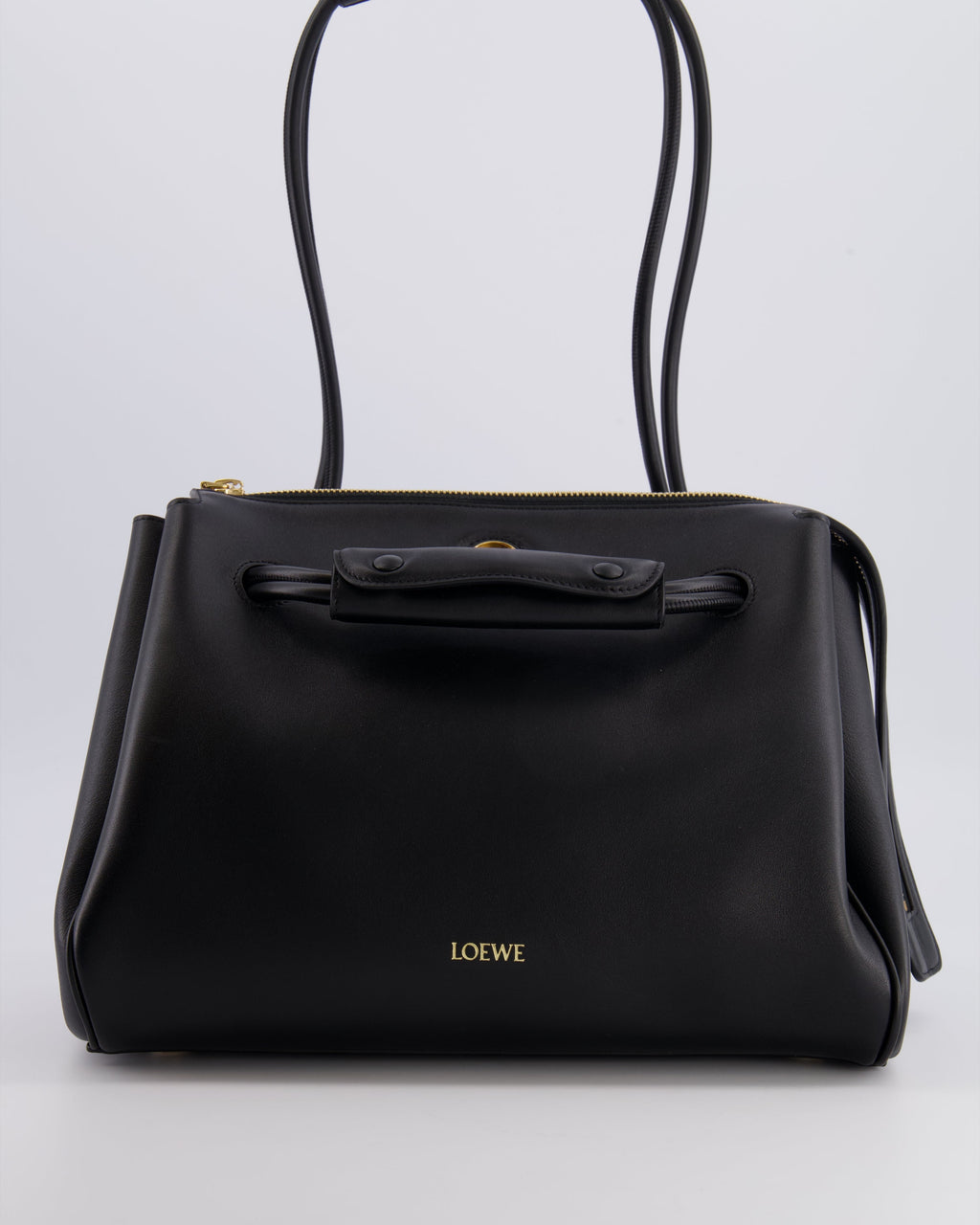 Loewe Black Supple Calfskin Medium Madrid Bag with Gold Hardware RRP £4,200