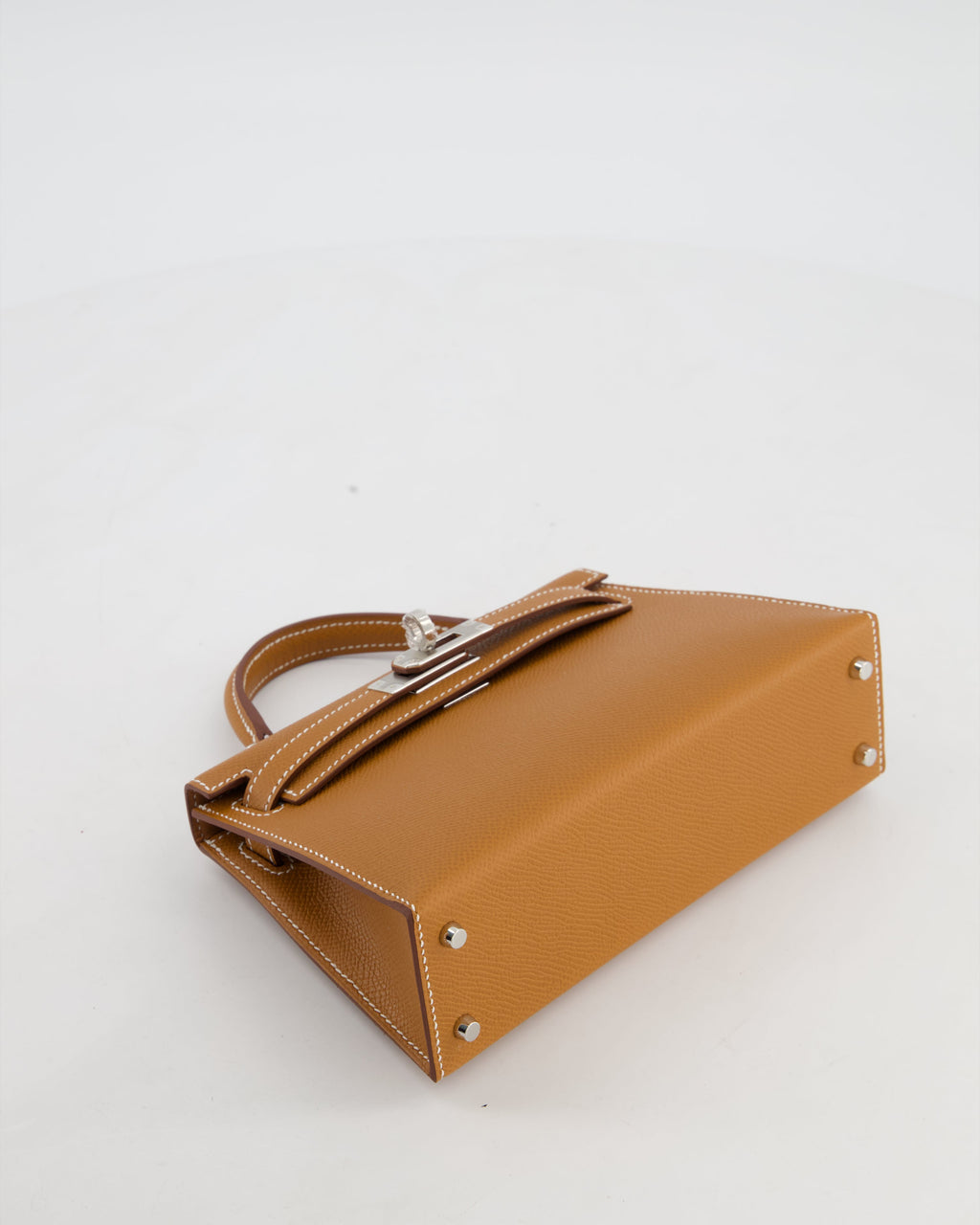 *NEW STAMP* Hermès Mini Kelly II 20 Bag in Gold Epsom Leather with Palladium Hardware