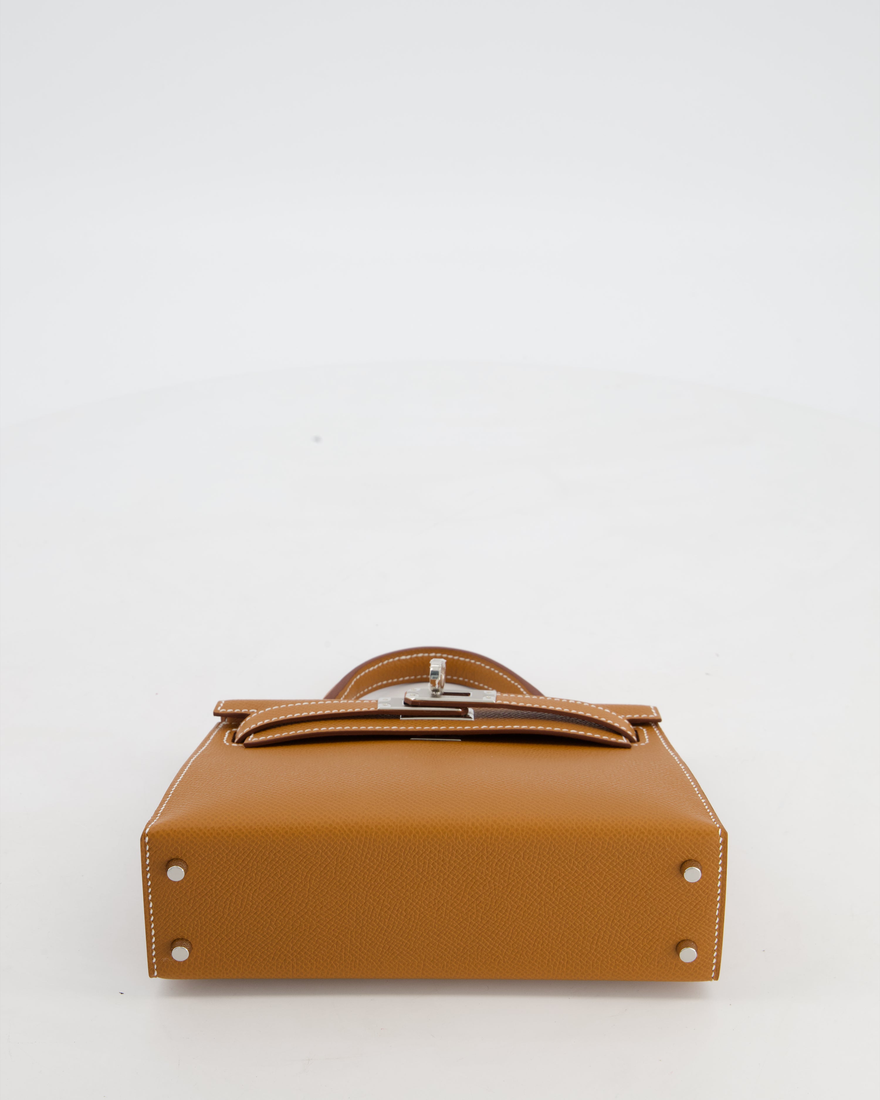 Hermès Mini Kelly II 20 Bag in Gold Epsom Leather with Palladium Hardware