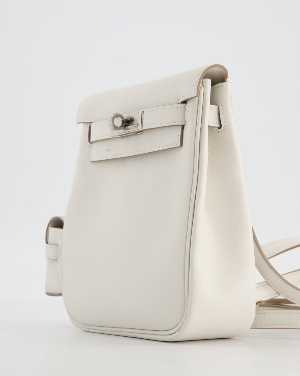 *RARE* Hermès Kelly Jump Backpack Bag in Gris Pale Swift Leather with Palladium Hardware