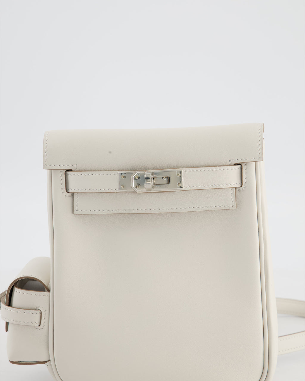 *RARE* Hermès Kelly Jump Backpack Bag in Gris Pale Swift Leather with Palladium Hardware