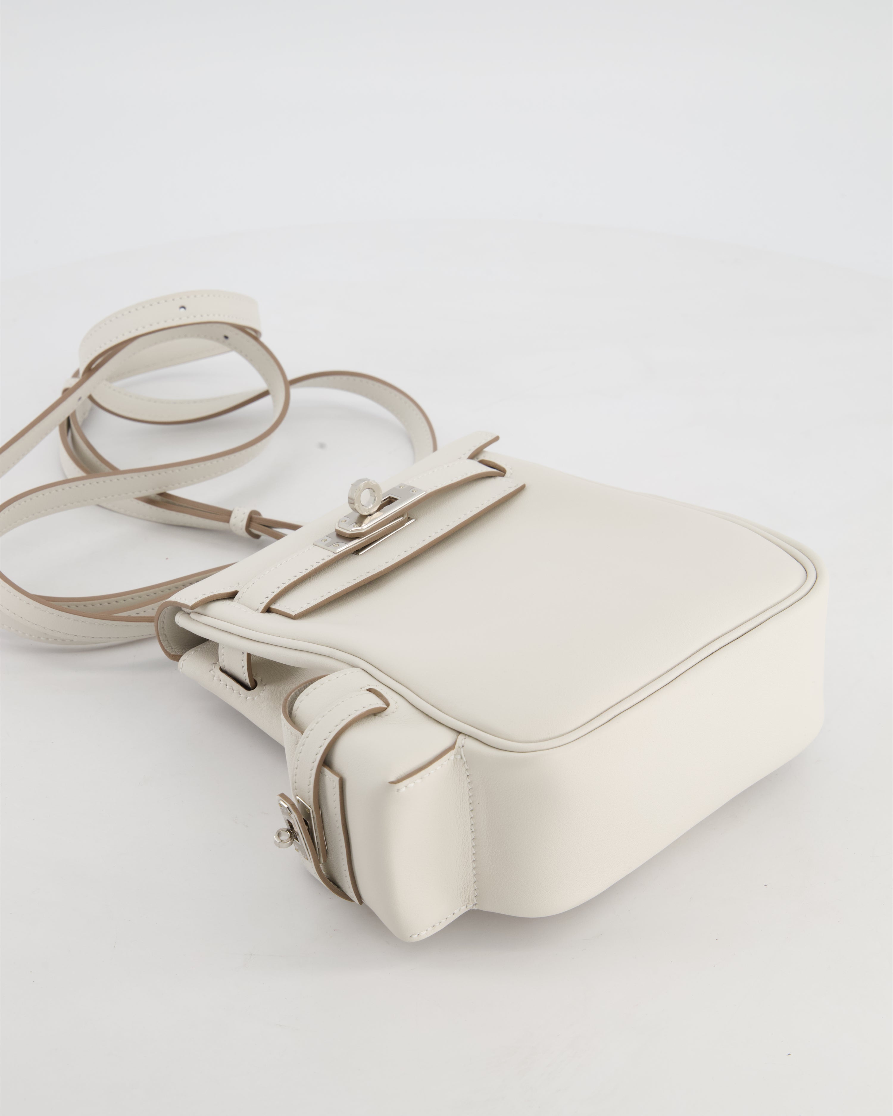 *RARE* Hermès Kelly Jump Backpack Bag in Gris Pale Swift Leather with Palladium Hardware