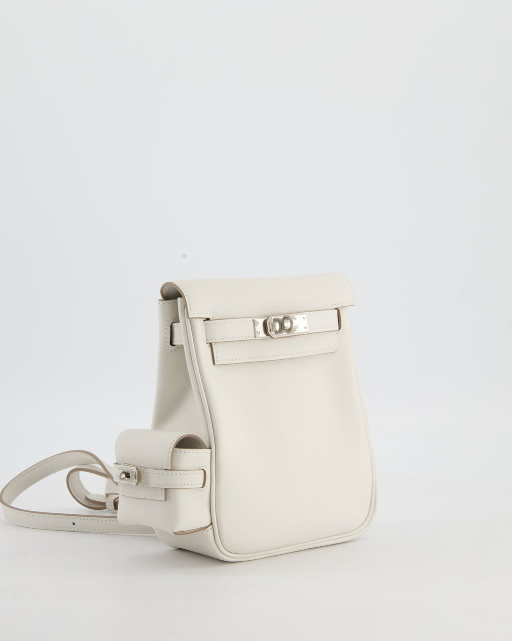 *RARE* Hermès Kelly Jump Backpack Bag in Gris Pale Swift Leather with Palladium Hardware