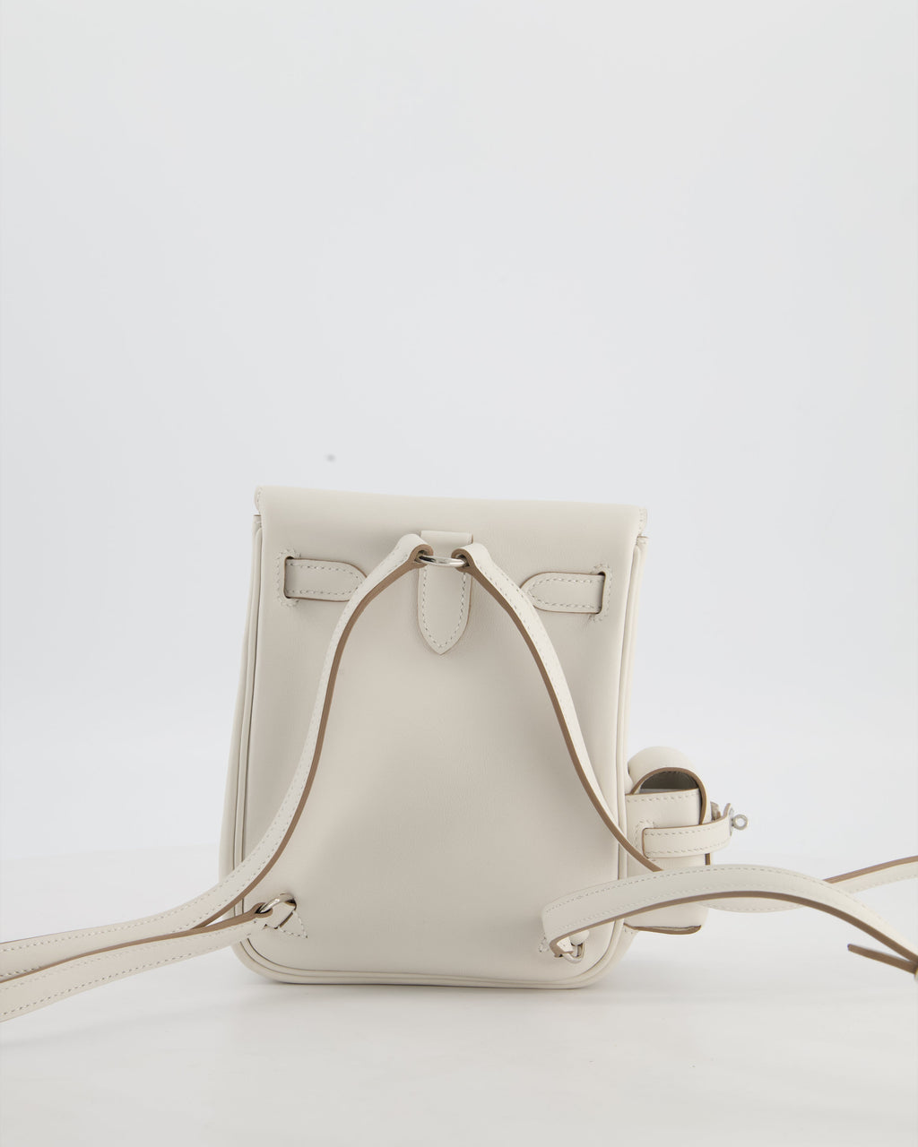 *RARE* Hermès Kelly Jump Backpack Bag in Gris Pale Swift Leather with Palladium Hardware