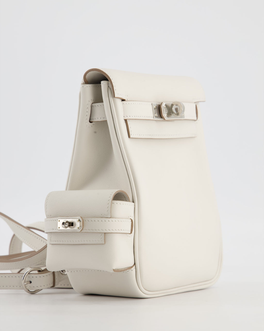 *RARE* Hermès Kelly Jump Backpack Bag in Gris Pale Swift Leather with Palladium Hardware