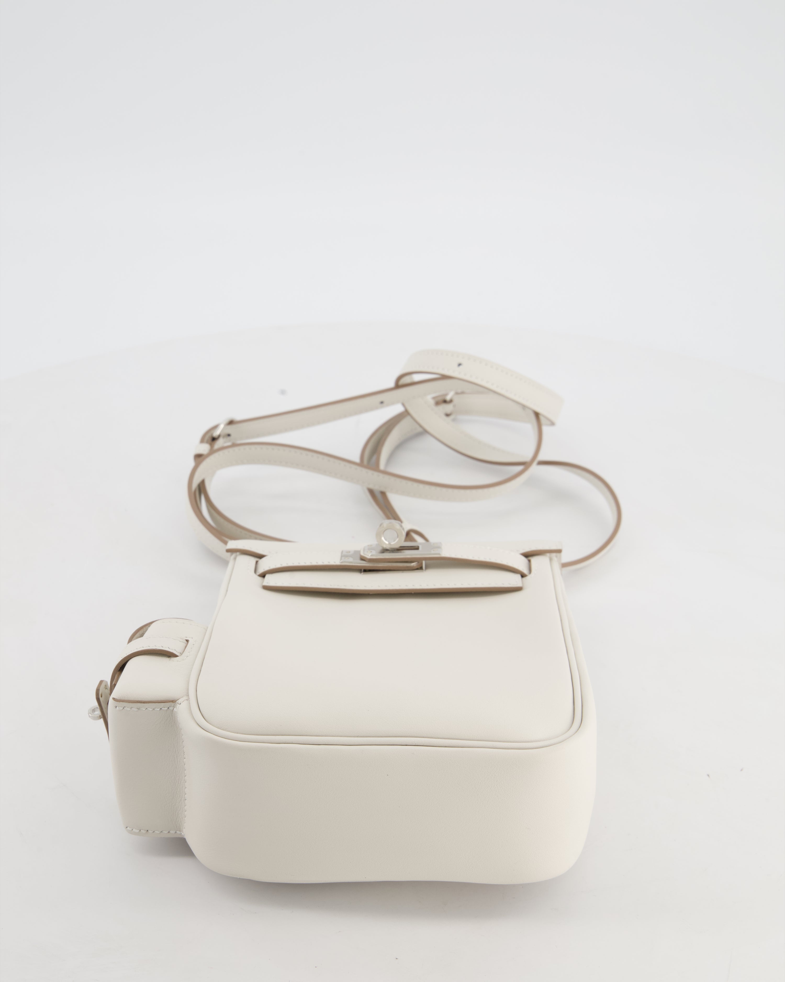 *RARE* Hermès Kelly Jump Backpack Bag in Gris Pale Swift Leather with Palladium Hardware