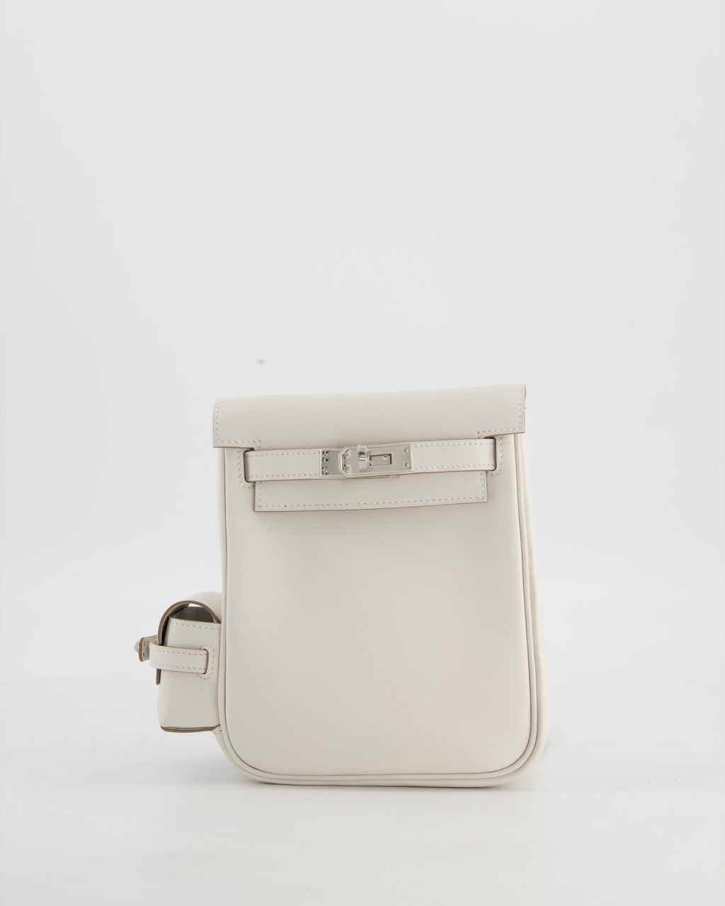 *RARE* Hermès Kelly Jump Backpack Bag in Gris Pale Swift Leather with Palladium Hardware