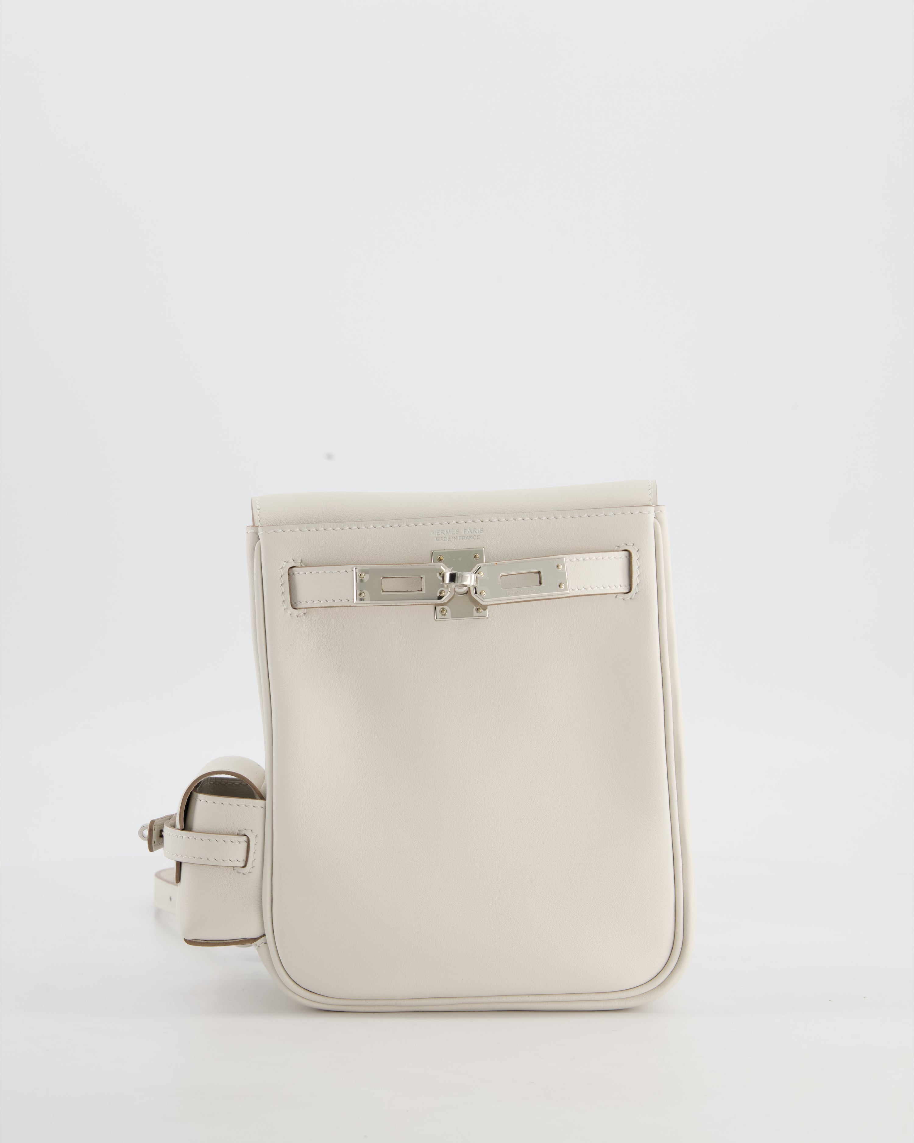 *RARE* Hermès Kelly Jump Backpack Bag in Gris Pale Swift Leather with Palladium Hardware