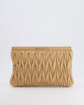 Miu Miu Beige Matelasse Leather Pouch Bag with Gold Hardware RRP £1,000