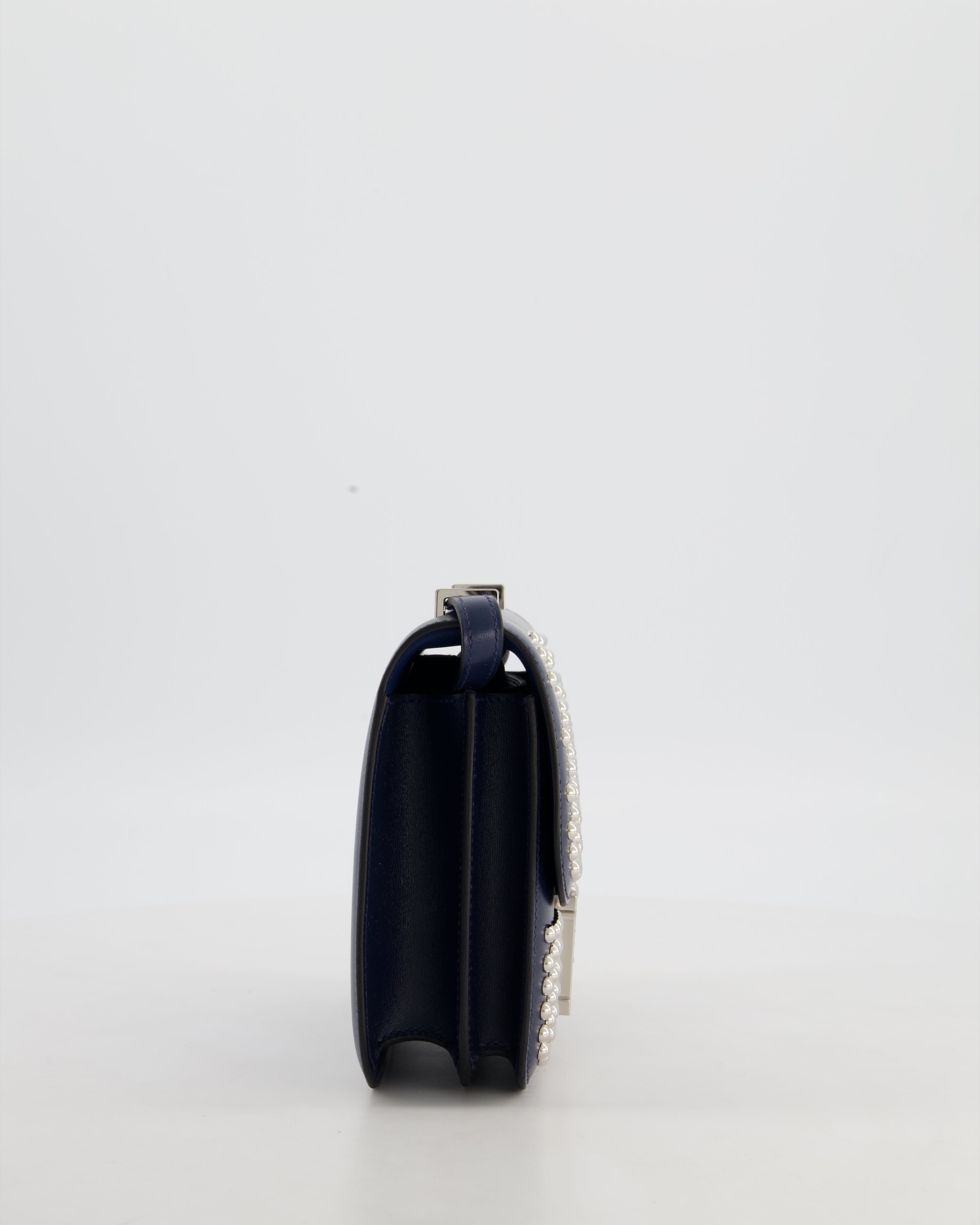 *HOT & RARE* Hermès Mini Constance III Miroir 18 Bag in Bleu Abysse Calfskin Box Leather with Palladium Hardware