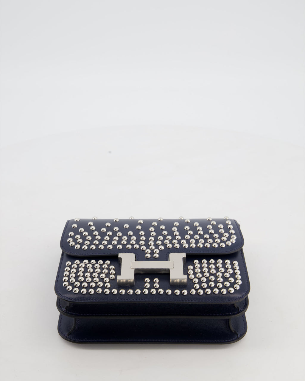 *HOT & RARE* Hermès Mini Constance III Miroir 18 Bag in Bleu Abysse Calfskin Box Leather with Palladium Hardware
