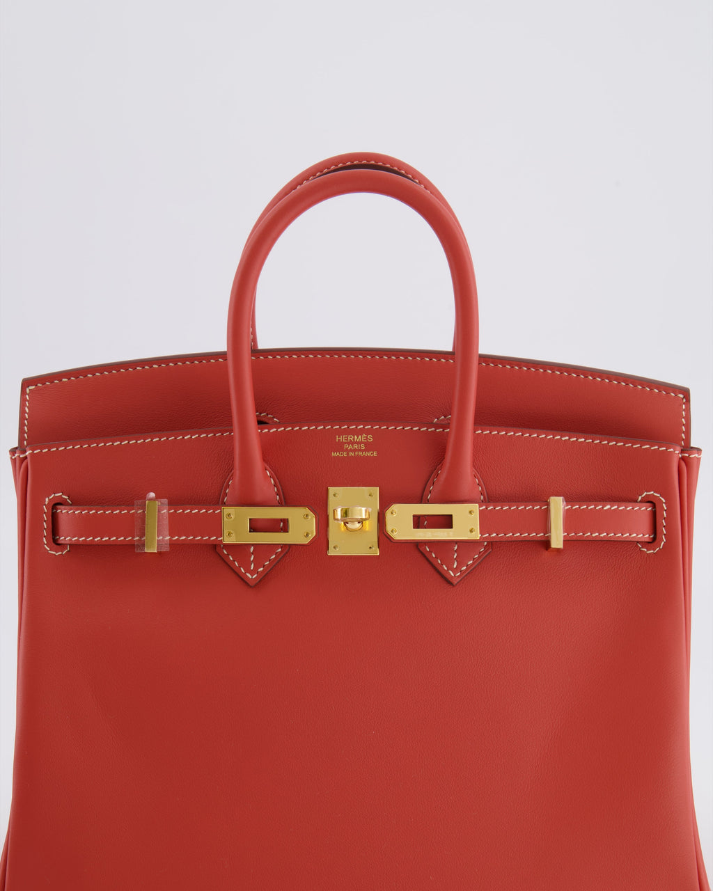 Hermès Birkin 25 Retourne Bag in Sanguine Swift Leather with Gold Hardware