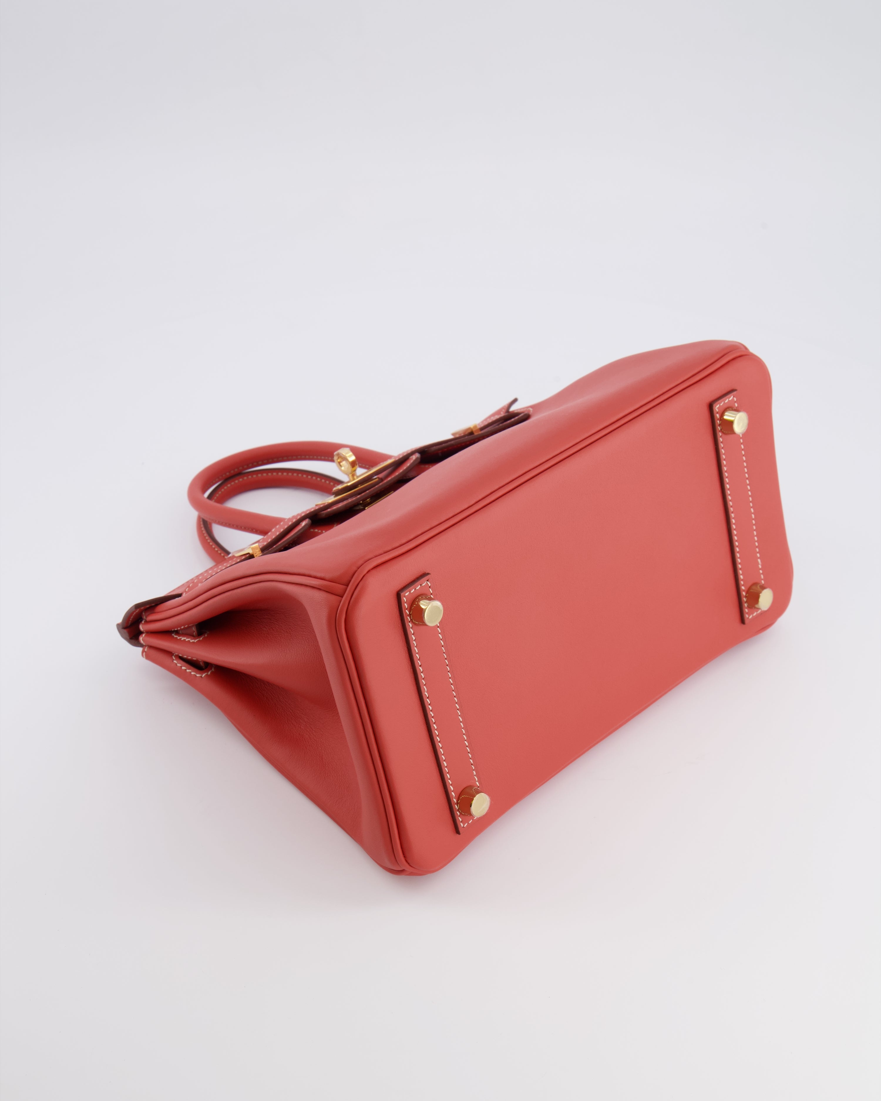 Hermès Birkin 25 Retourne Bag in Sanguine Swift Leather with Gold Hardware