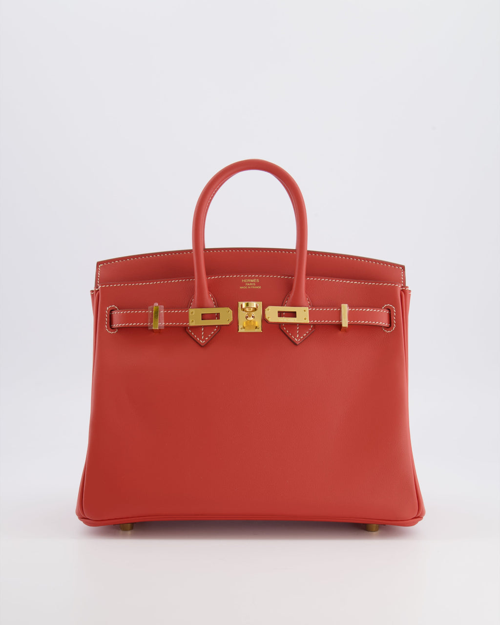 Hermès Birkin 25 Retourne Bag in Sanguine Swift Leather with Gold Hardware