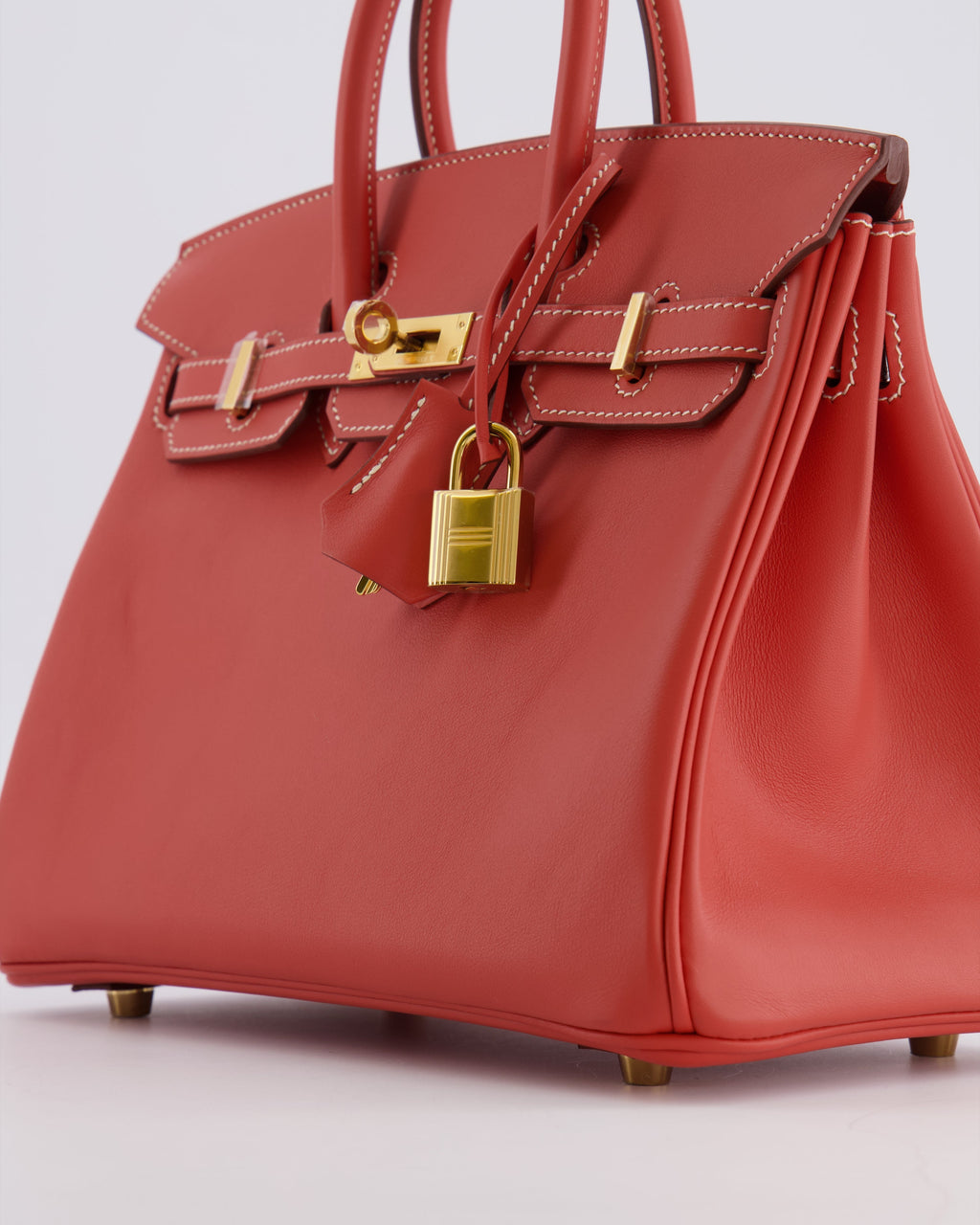 Hermès Birkin 25 Retourne Bag in Sanguine Swift Leather with Gold Hardware