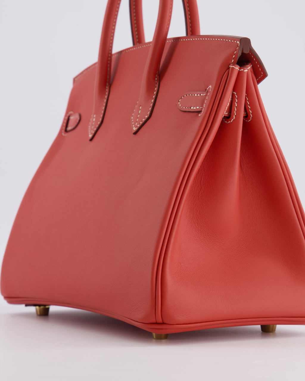 Hermès Birkin 25 Retourne Bag in Sanguine Swift Leather with Gold Hardware