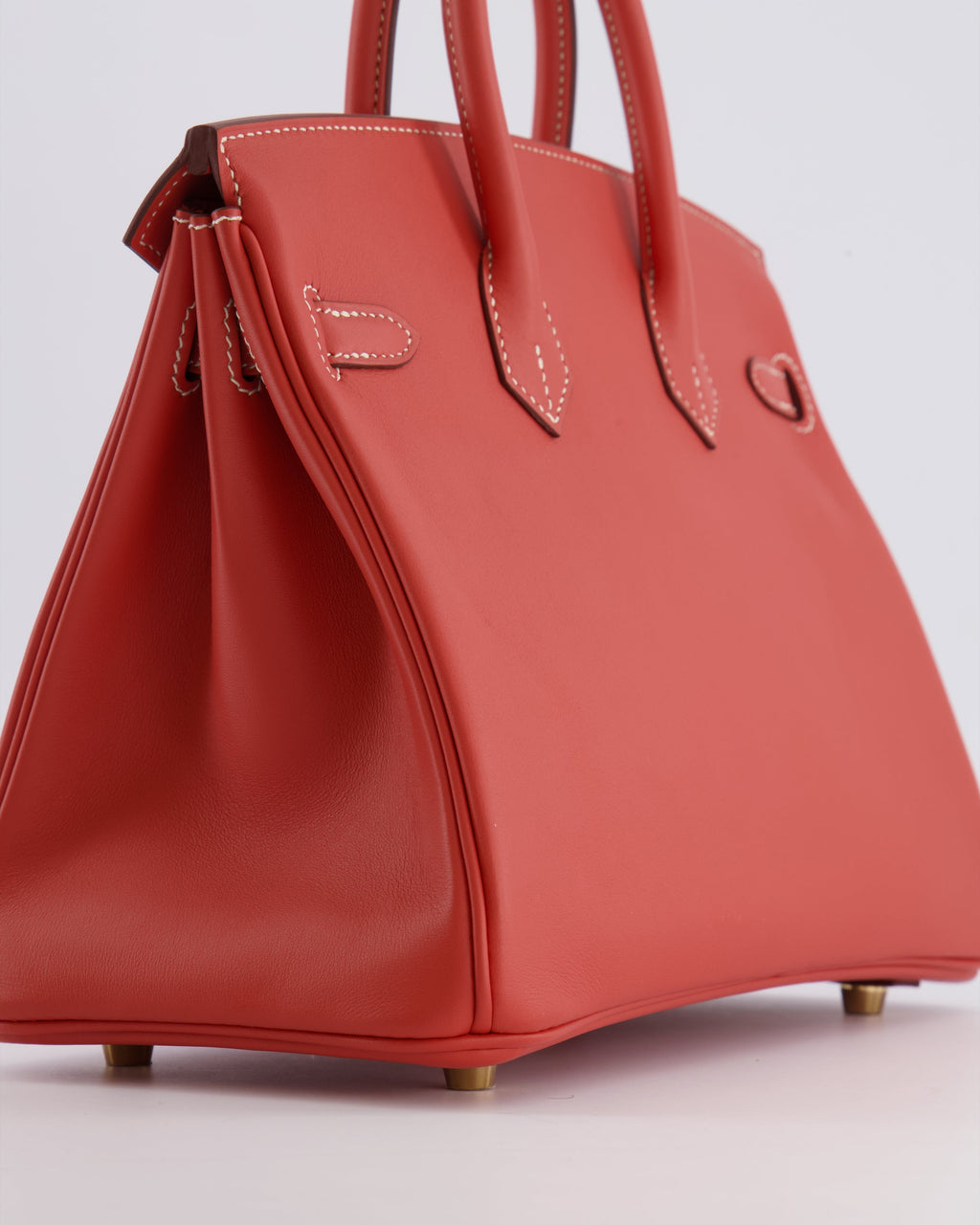 Hermès Birkin 25 Retourne Bag in Sanguine Swift Leather with Gold Hardware