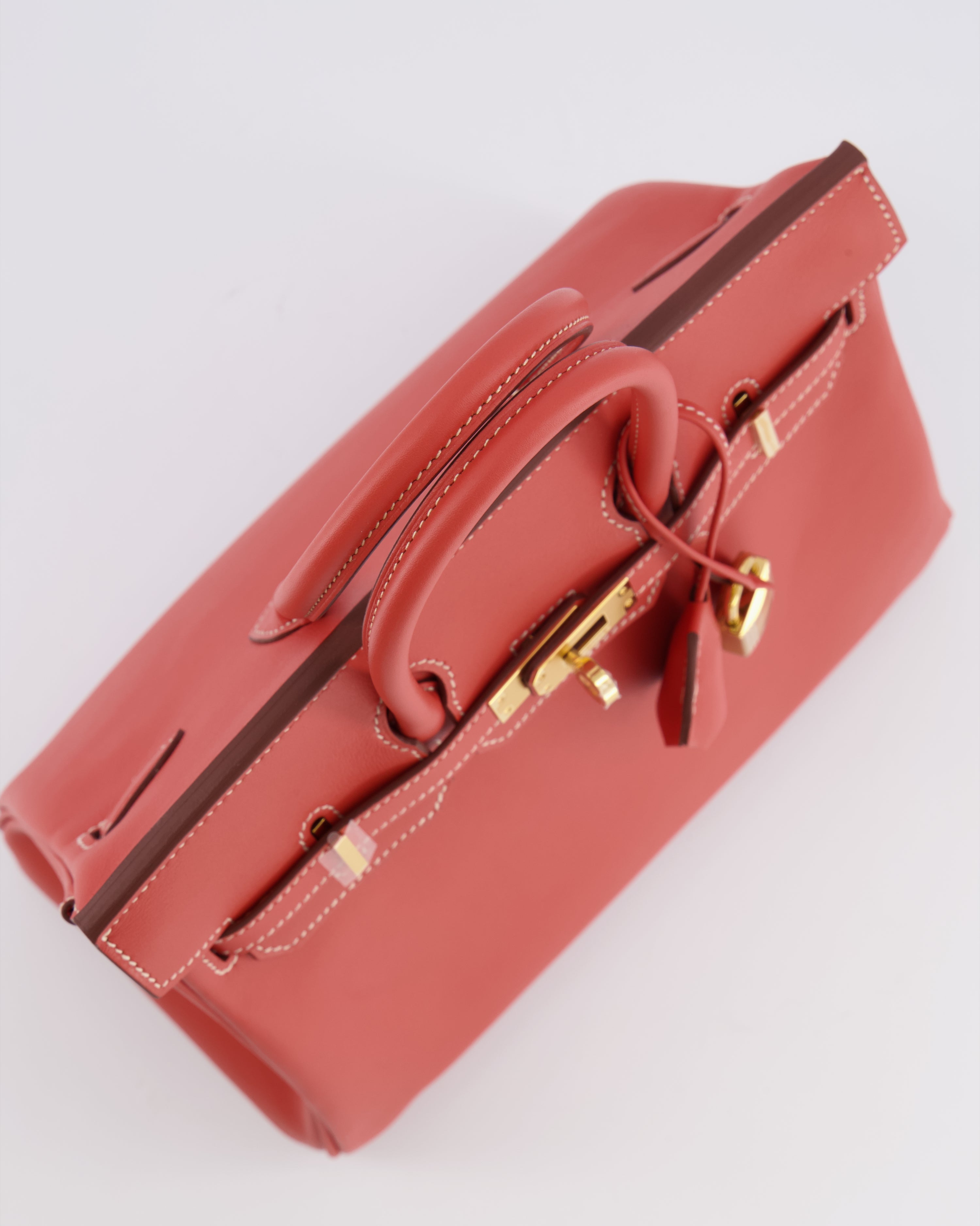Hermès Birkin 25 Retourne Bag in Sanguine Swift Leather with Gold Hardware