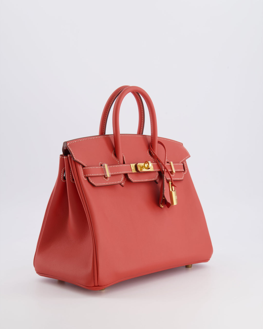 Hermès Birkin 25 Retourne Bag in Sanguine Swift Leather with Gold Hardware