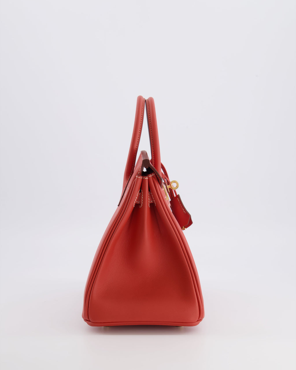 Hermès Birkin 25 Retourne Bag in Sanguine Swift Leather with Gold Hardware