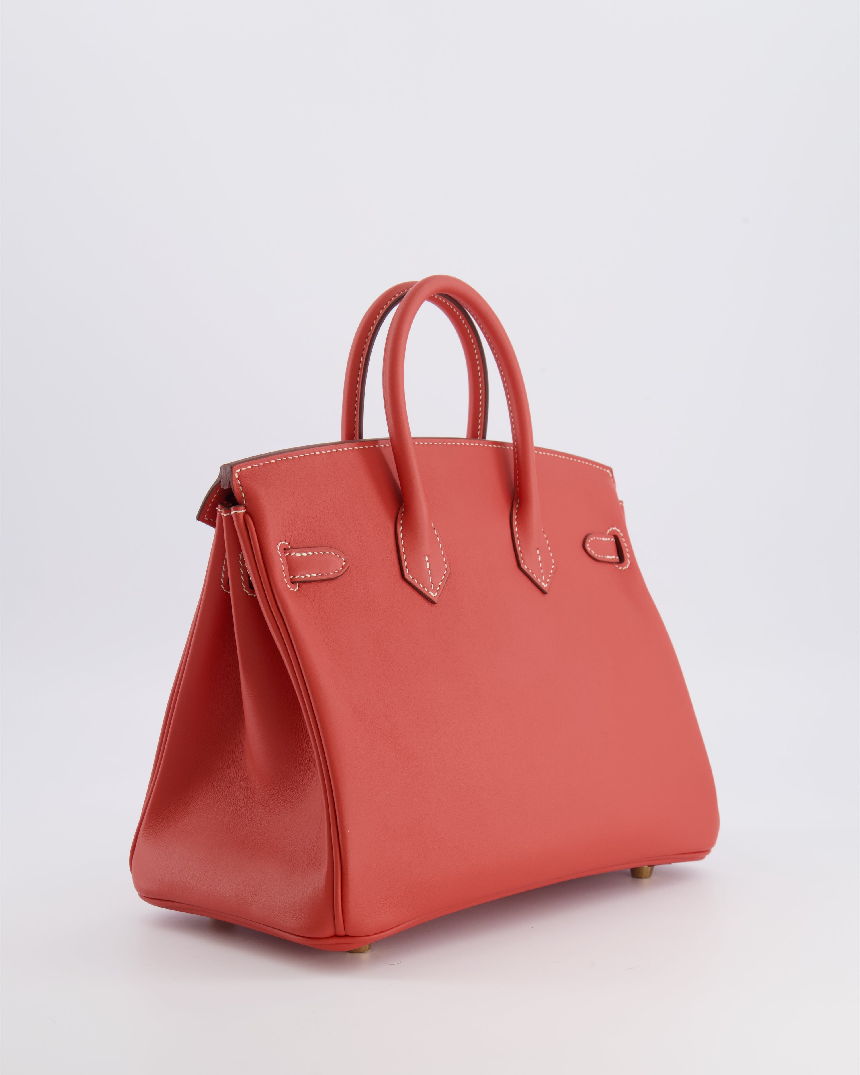 Hermès Birkin 25 Retourne Bag in Sanguine Swift Leather with Gold Hardware