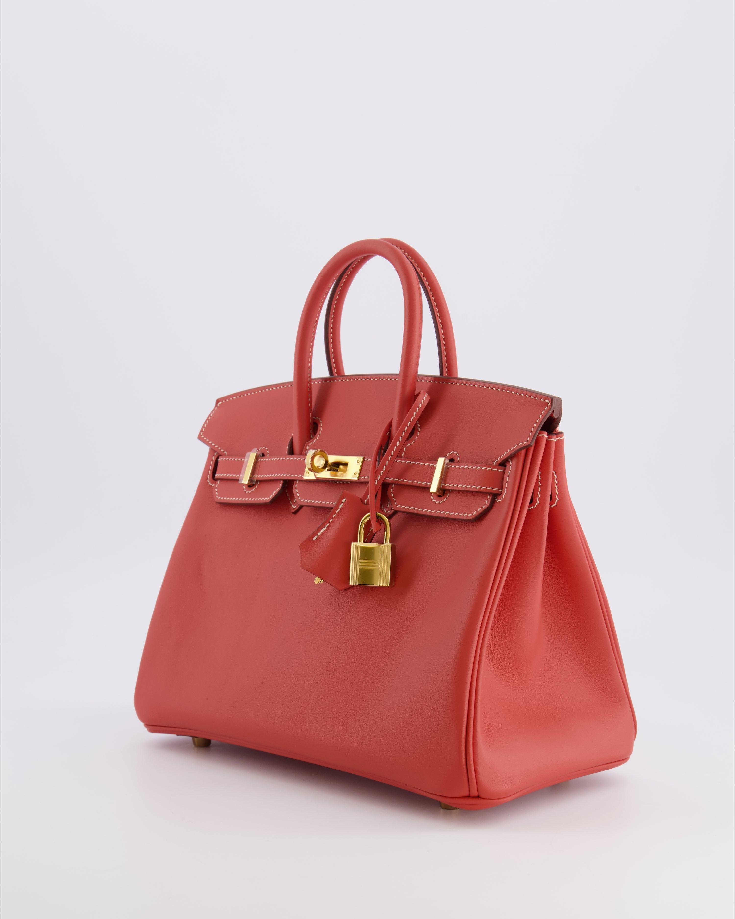 Hermès Birkin 25 Retourne Bag in Sanguine Swift Leather with Gold Hardware