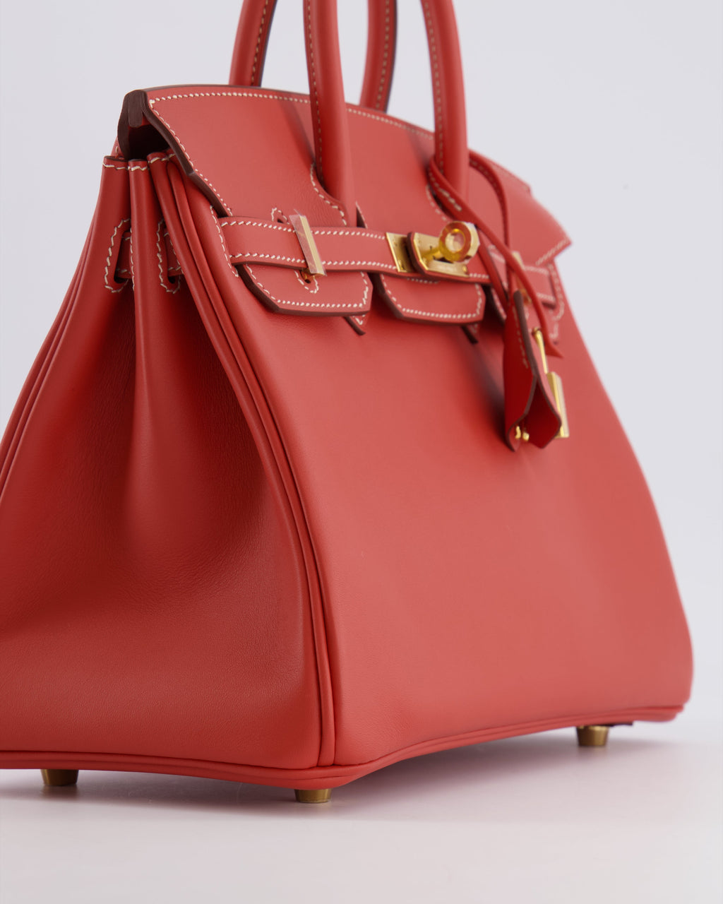 Hermès Birkin 25 Retourne Bag in Sanguine Swift Leather with Gold Hardware