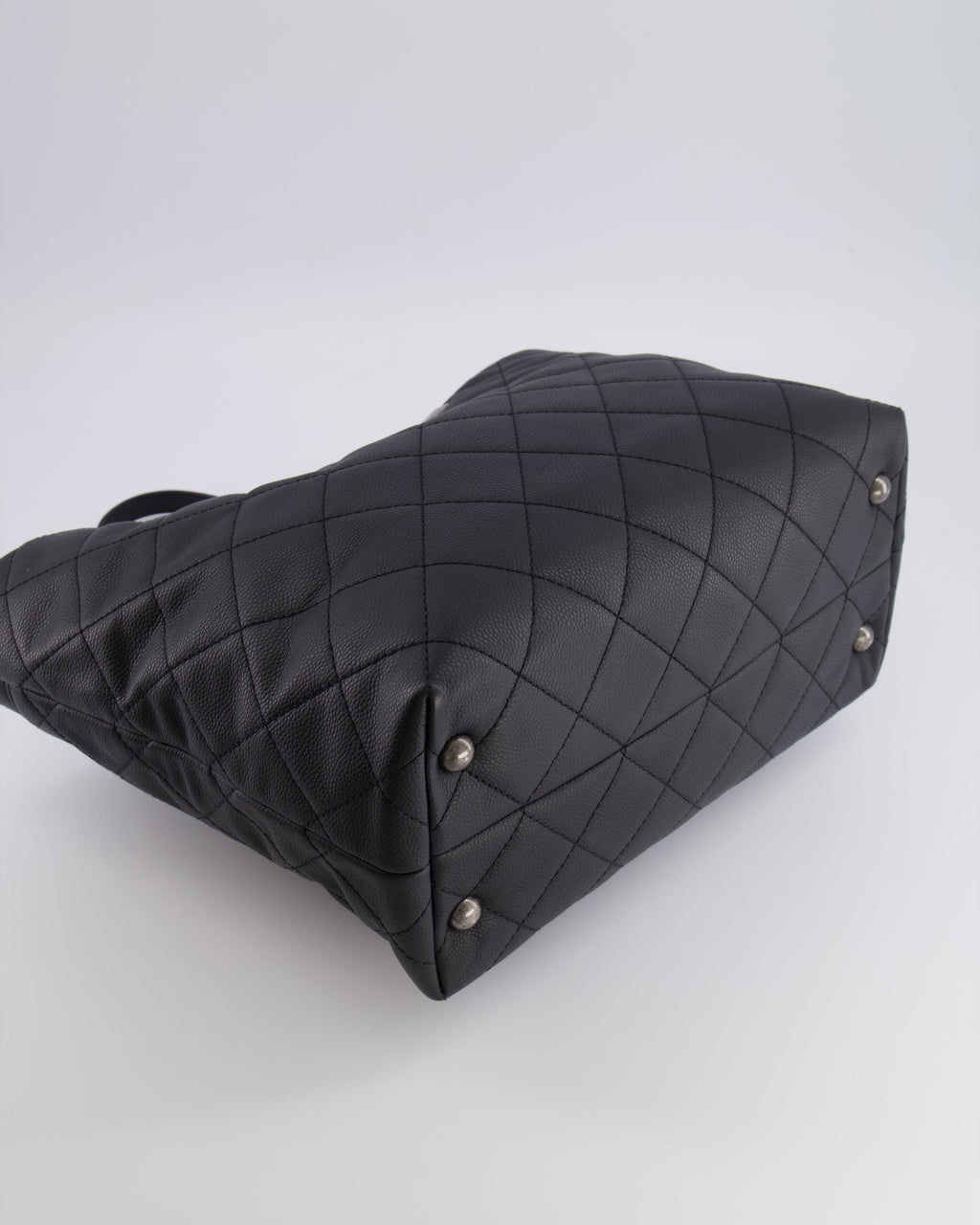 Chanel Black Caviar Leather Shopping Tote Bag with Ruthenium Hardware
