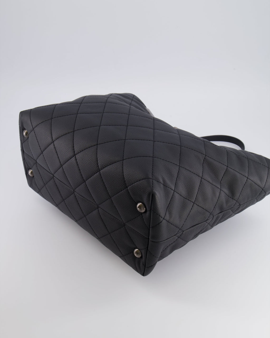 Chanel Black Caviar Leather Shopping Tote Bag with Ruthenium Hardware