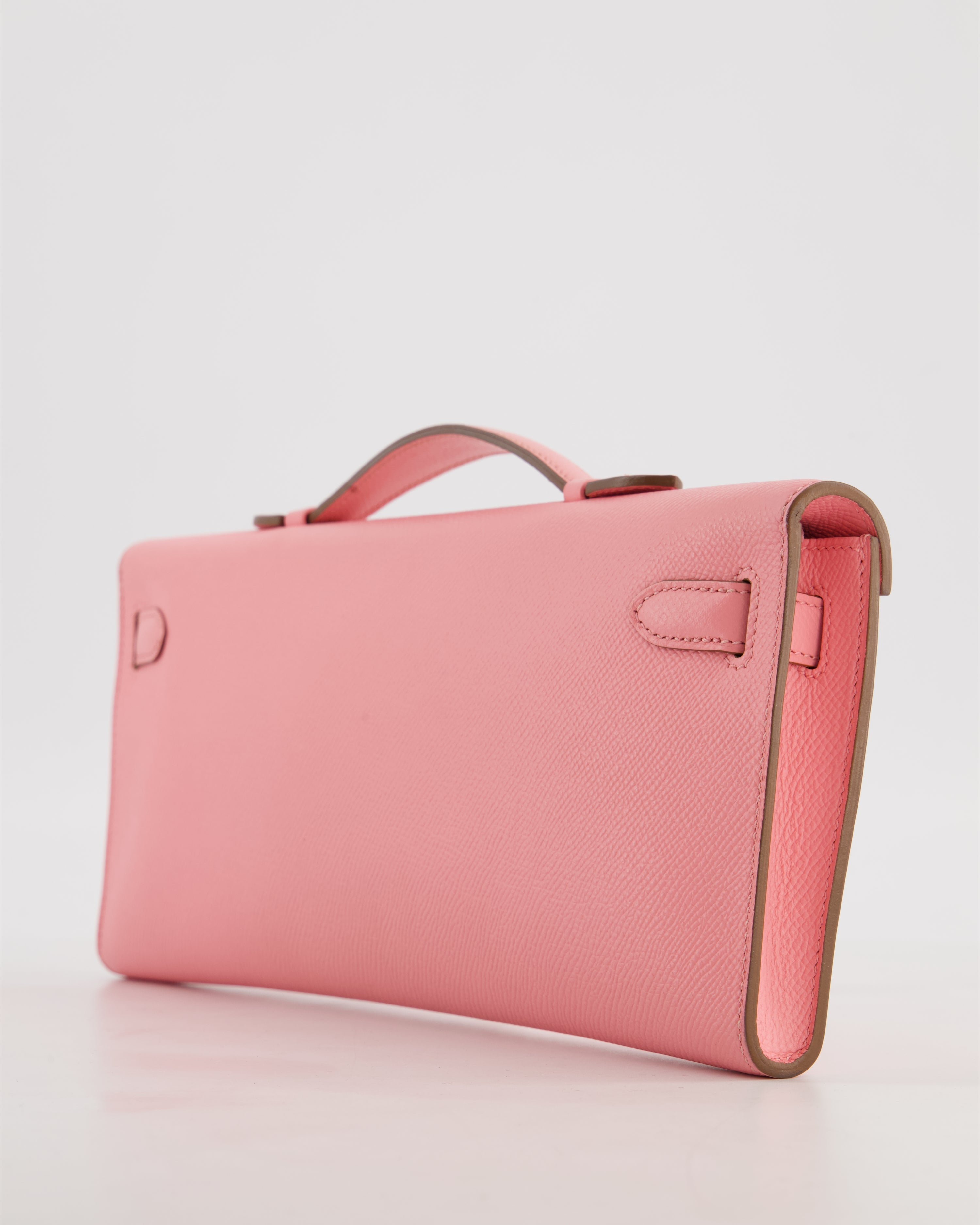 *RARE* Hermès Kelly Cut Bag in Rose Confetti Epsom Leather with Palladium Hardware