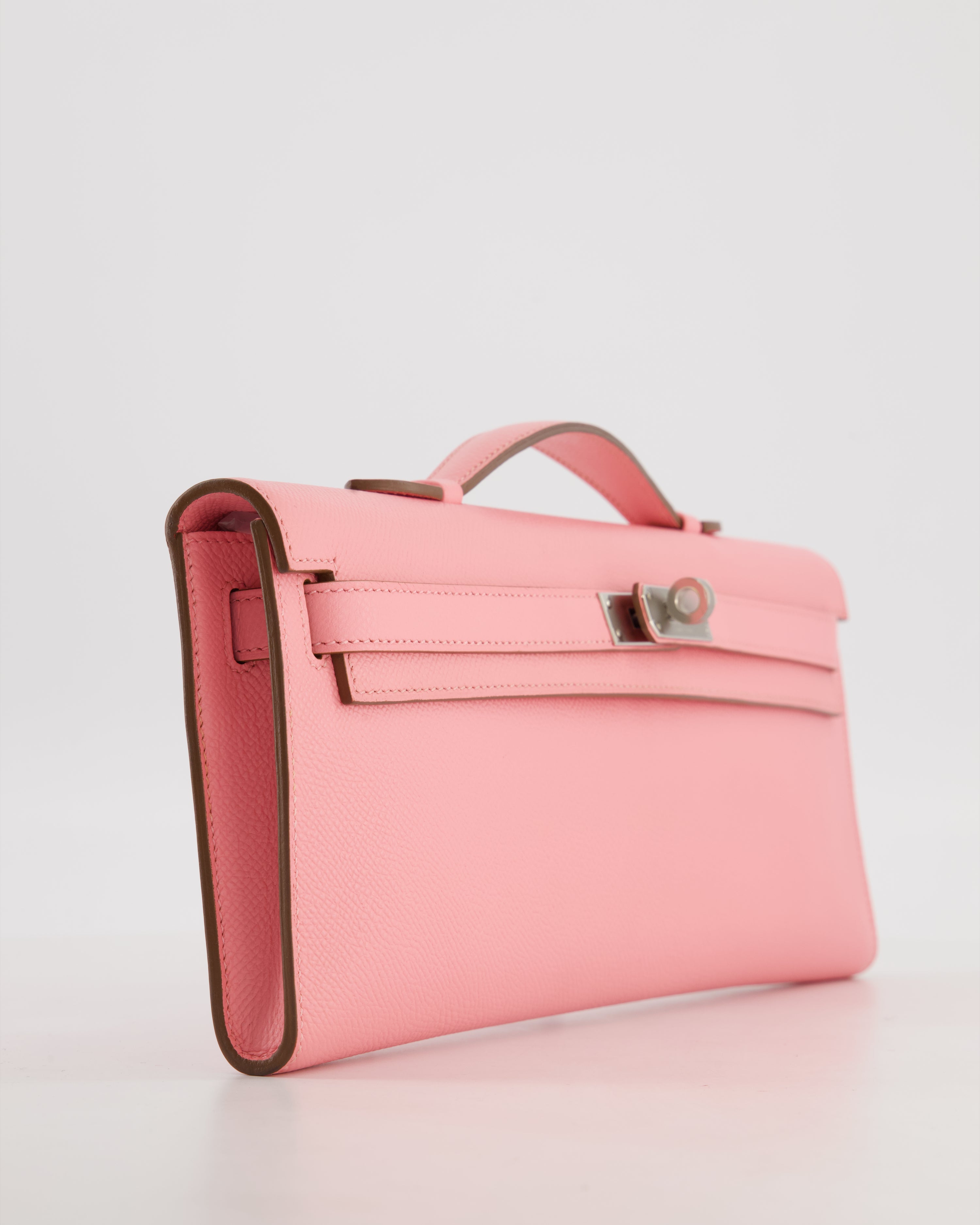*RARE* Hermès Kelly Cut Bag in Rose Confetti Epsom Leather with Palladium Hardware