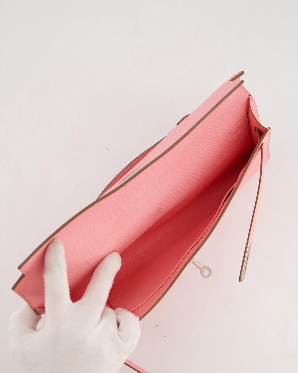 *RARE* Hermès Kelly Cut Bag in Rose Confetti Epsom Leather with Palladium Hardware