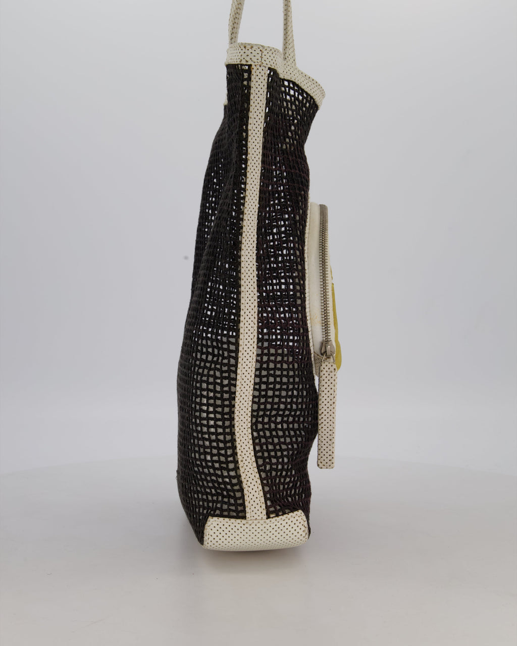 *SUPER RARE & HOT* Chanel Vintage Black 2004 Mesh Tennis Shopper Tote Bag with a Green Tennis Ball Pouch and CC Logo
