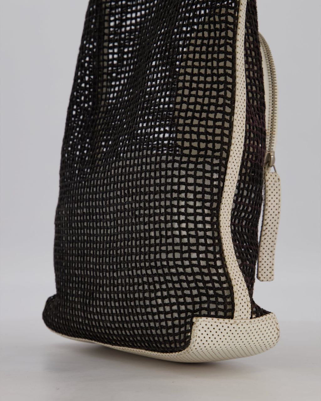 *SUPER RARE & HOT* Chanel Vintage Black 2004 Mesh Tennis Shopper Tote Bag with a Green Tennis Ball Pouch and CC Logo