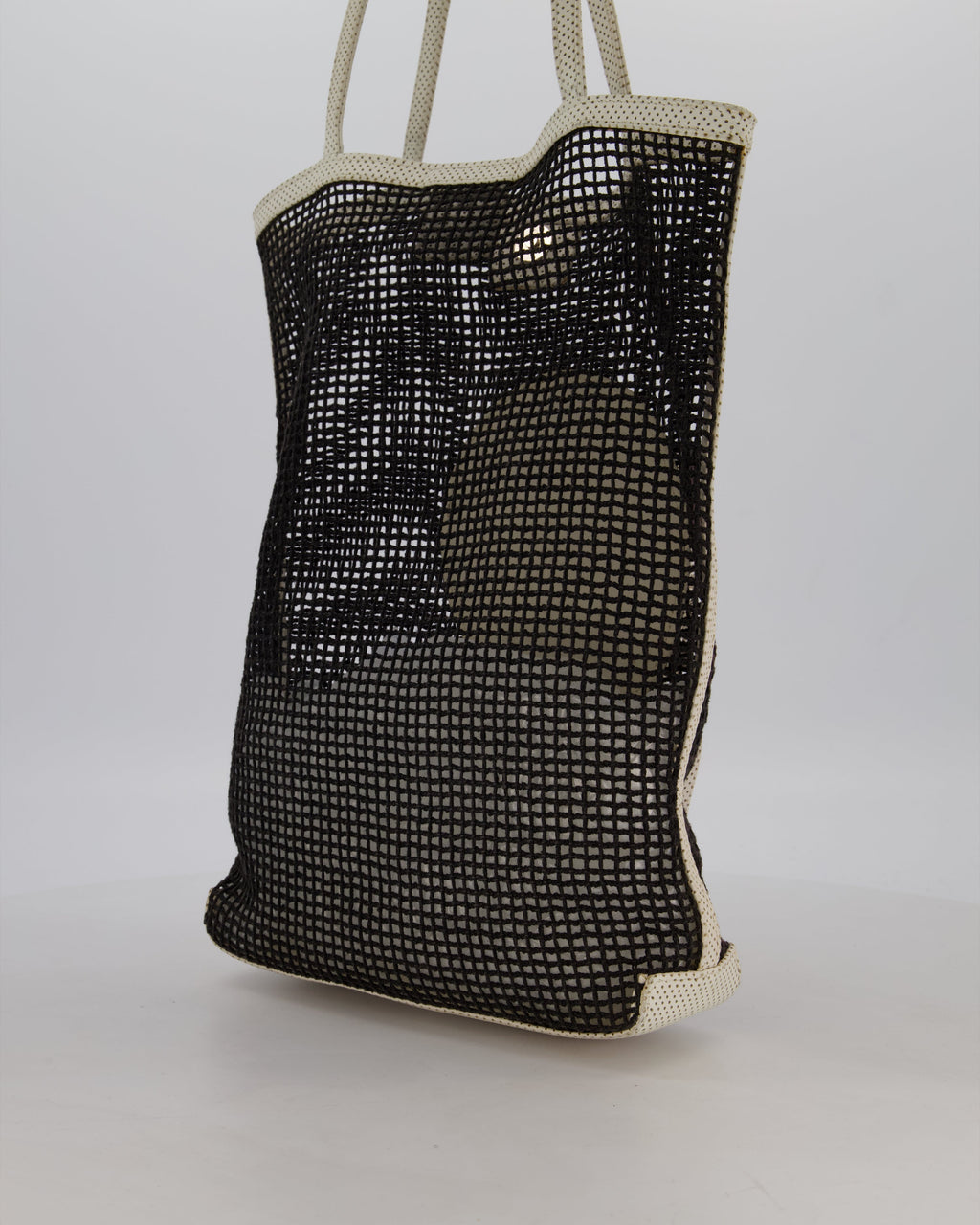 *SUPER RARE & HOT* Chanel Vintage Black 2004 Mesh Tennis Shopper Tote Bag with a Green Tennis Ball Pouch and CC Logo
