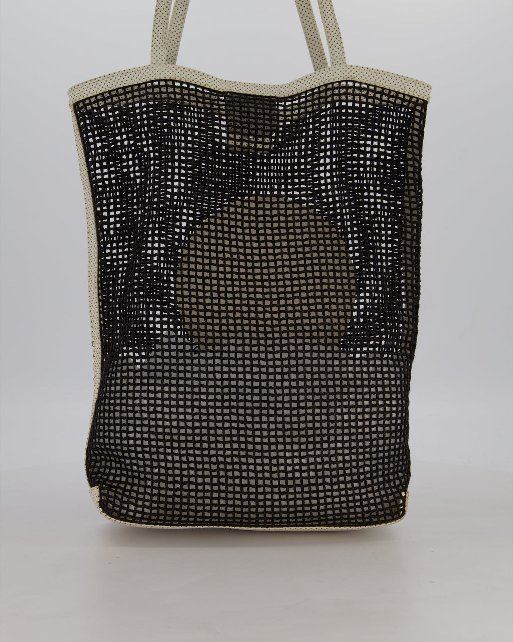 *SUPER RARE & HOT* Chanel Vintage Black 2004 Mesh Tennis Shopper Tote Bag with a Green Tennis Ball Pouch and CC Logo